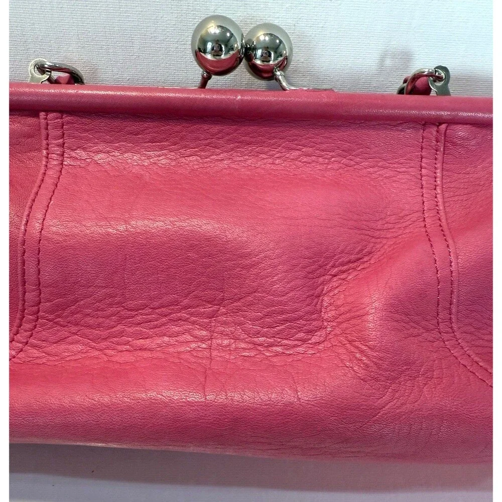 TIGNANELLO Pink Leather Kisslock Closure Handbag With Chain Leather Strap